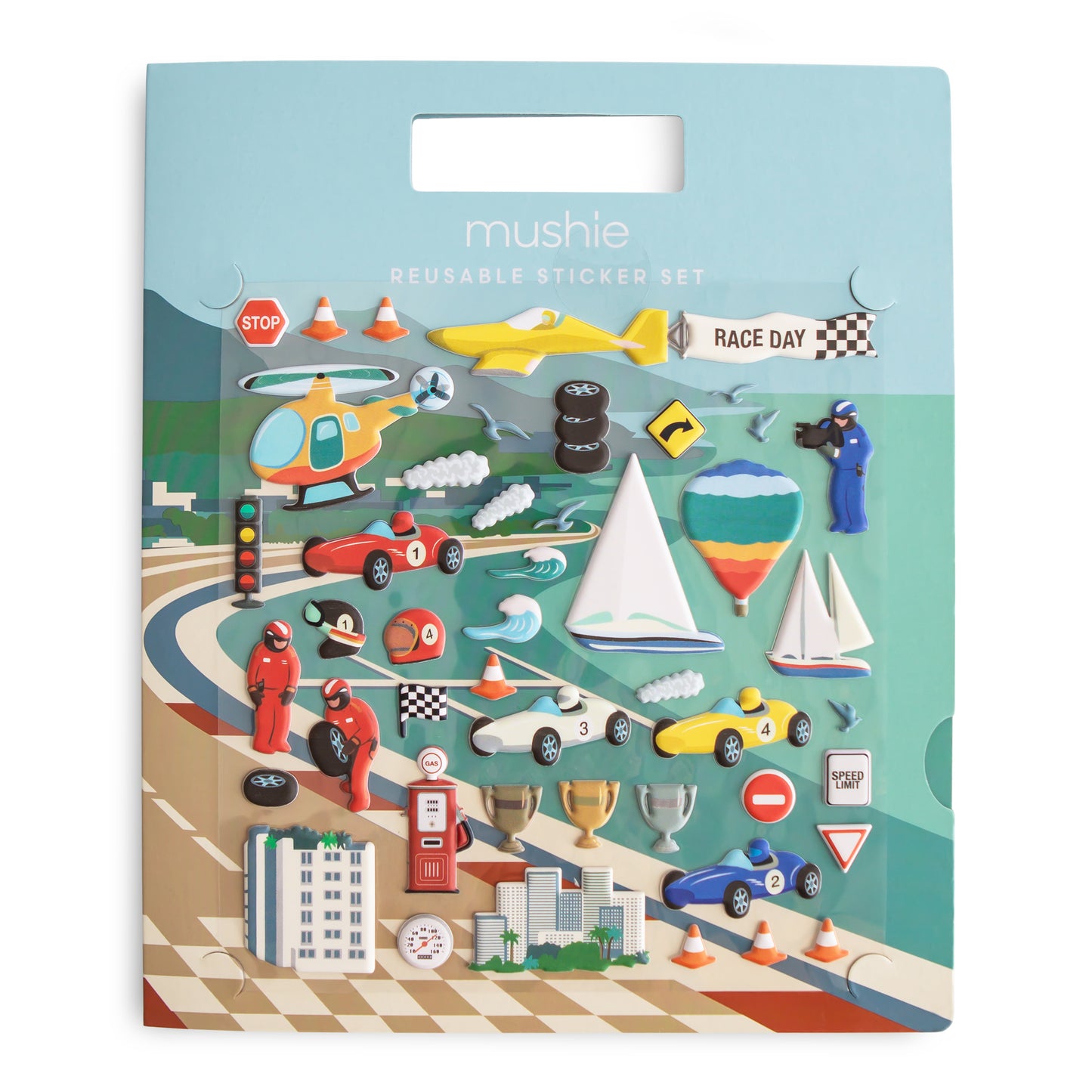 reusable sticker set (race cars)