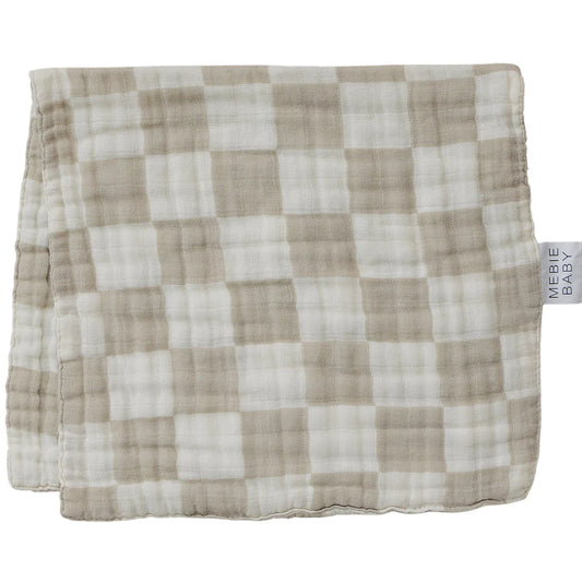 taupe checkered burp cloth